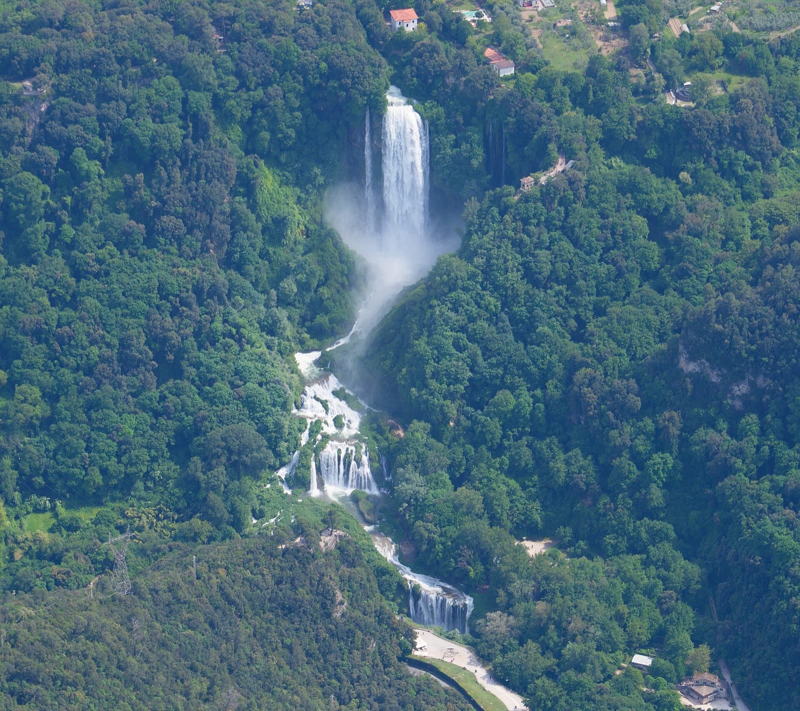 Veduta aerea della Cascata delle Marmore