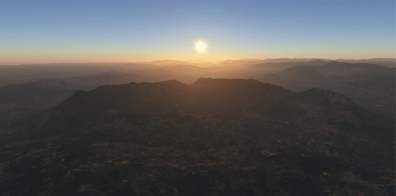 Il profilo del Taburno al tramonto
